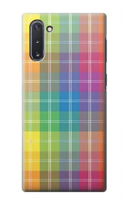 W3942 LGBTQ Rainbow Plaid Tartan Hülle Schutzhülle Taschen und Leder Flip für Samsung Galaxy Note 10