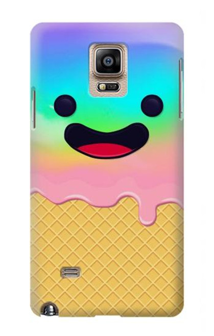 W3939 Ice Cream Cute Smile Hülle Schutzhülle Taschen und Leder Flip für Samsung Galaxy Note 4