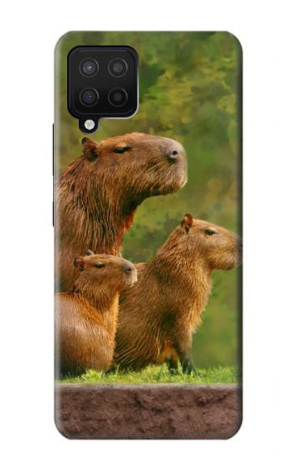 W3917 Capybara Family Giant Guinea Pig Hülle Schutzhülle Taschen und Leder Flip für Samsung Galaxy A12