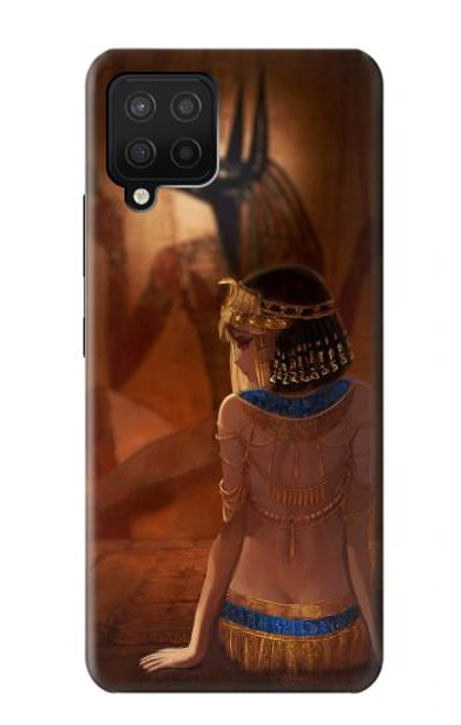 W3919 Egyptian Queen Cleopatra Anubis Hülle Schutzhülle Taschen und Leder Flip für Samsung Galaxy A12