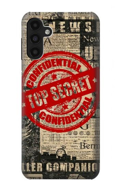 W3937 Text Top Secret Art Vintage Hülle Schutzhülle Taschen und Leder Flip für Samsung Galaxy A13 4G