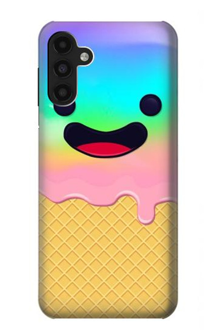 W3939 Ice Cream Cute Smile Hülle Schutzhülle Taschen und Leder Flip für Samsung Galaxy A13 4G