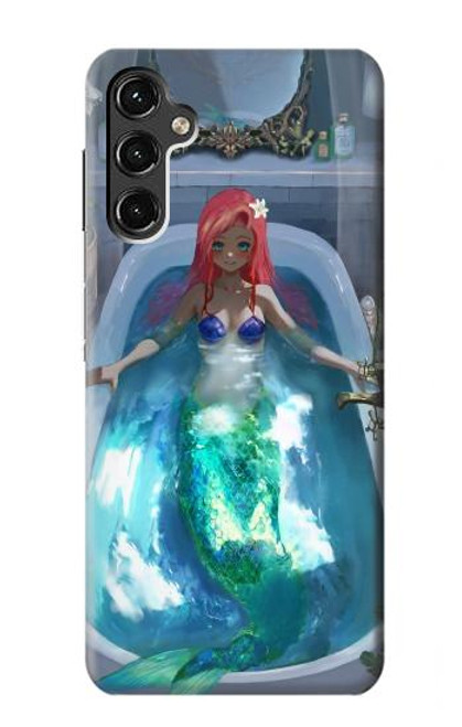 W3912 Cute Little Mermaid Aqua Spa Hülle Schutzhülle Taschen und Leder Flip für Samsung Galaxy A14 5G