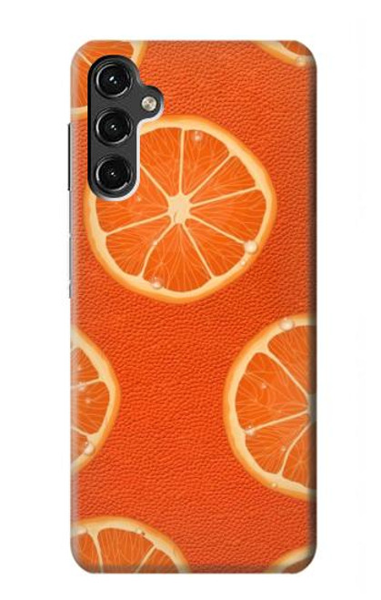 W3946 Seamless Orange Pattern Hülle Schutzhülle Taschen und Leder Flip für Samsung Galaxy A14 5G