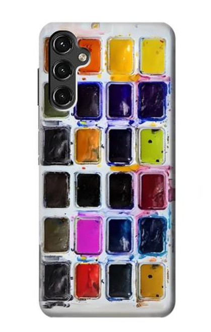 W3956 Watercolor Palette Box Graphic Hülle Schutzhülle Taschen und Leder Flip für Samsung Galaxy A14 5G