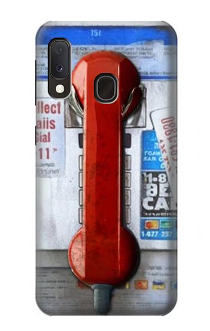 W3925 Collage Vintage Pay Phone Hülle Schutzhülle Taschen und Leder Flip für Samsung Galaxy A20e