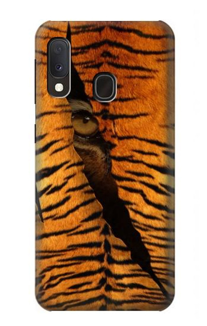 W3951 Tiger Eye Tear Marks Hülle Schutzhülle Taschen und Leder Flip für Samsung Galaxy A20e