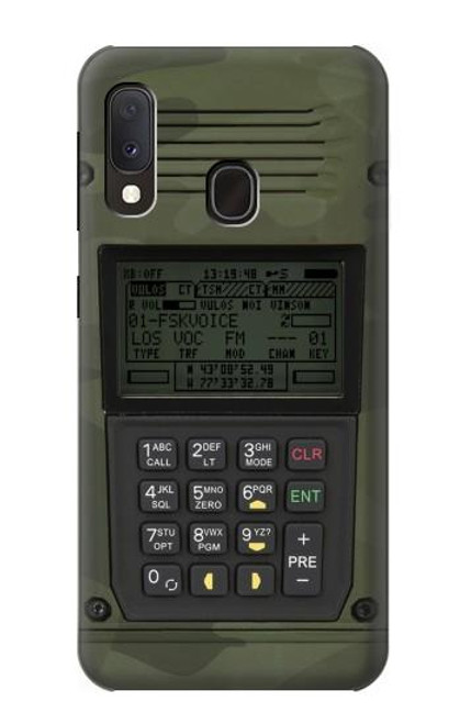 W3959 Military Radio Graphic Print Hülle Schutzhülle Taschen und Leder Flip für Samsung Galaxy A20e