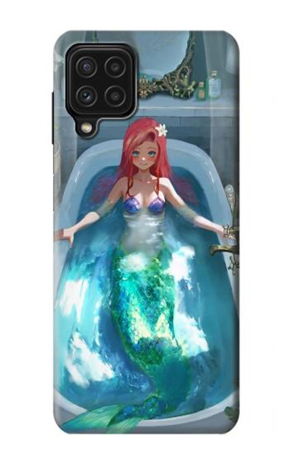 W3911 Cute Little Mermaid Aqua Spa Hülle Schutzhülle Taschen und Leder Flip für Samsung Galaxy A22 4G