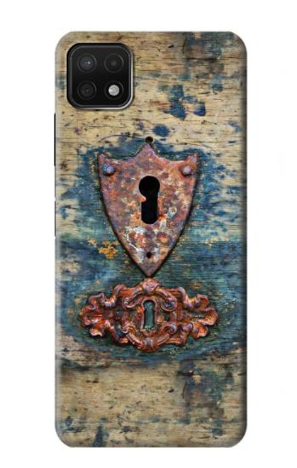 W3955 Vintage Keyhole Weather Door Hülle Schutzhülle Taschen und Leder Flip für Samsung Galaxy A22 5G