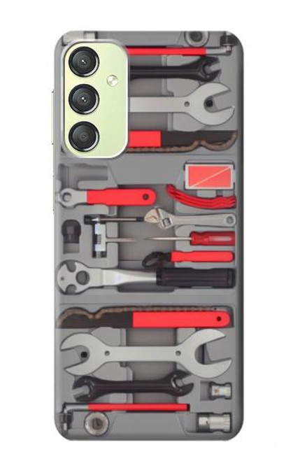 W3921 Bike Repair Tool Graphic Paint Hülle Schutzhülle Taschen und Leder Flip für Samsung Galaxy A24 4G