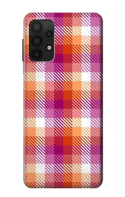 W3941 LGBT Lesbian Pride Flag Plaid Hülle Schutzhülle Taschen und Leder Flip für Samsung Galaxy A32 4G