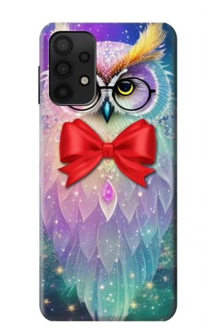 W3934 Fantasy Nerd Owl Hülle Schutzhülle Taschen und Leder Flip für Samsung Galaxy A32 5G
