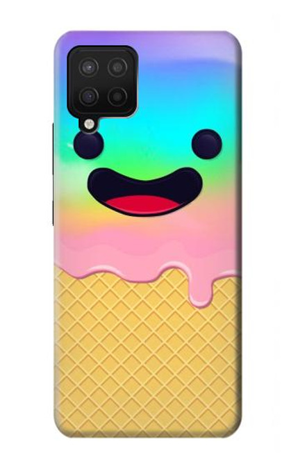 W3939 Ice Cream Cute Smile Hülle Schutzhülle Taschen und Leder Flip für Samsung Galaxy A42 5G