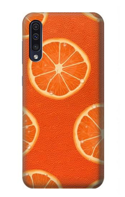 W3946 Seamless Orange Pattern Hülle Schutzhülle Taschen und Leder Flip für Samsung Galaxy A50