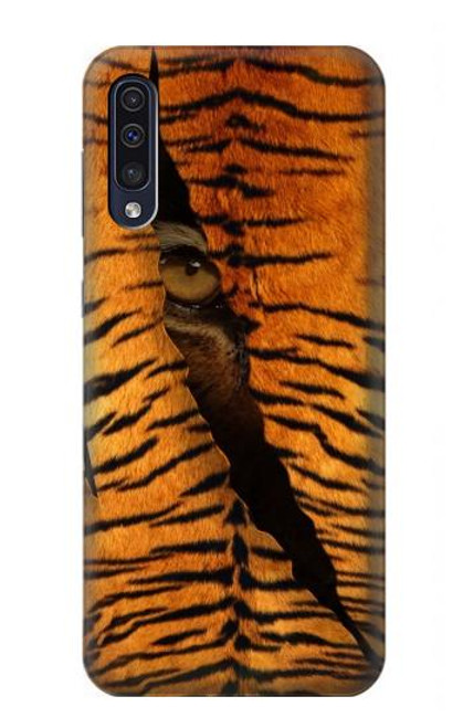 W3951 Tiger Eye Tear Marks Hülle Schutzhülle Taschen und Leder Flip für Samsung Galaxy A50