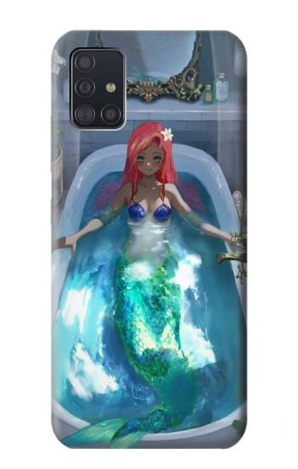 W3912 Cute Little Mermaid Aqua Spa Hülle Schutzhülle Taschen und Leder Flip für Samsung Galaxy A51 5G