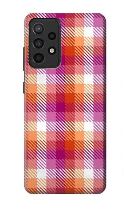 W3941 LGBT Lesbian Pride Flag Plaid Hülle Schutzhülle Taschen und Leder Flip für Samsung Galaxy A52, Galaxy A52 5G