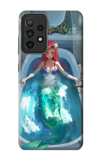 W3911 Cute Little Mermaid Aqua Spa Hülle Schutzhülle Taschen und Leder Flip für Samsung Galaxy A52s 5G