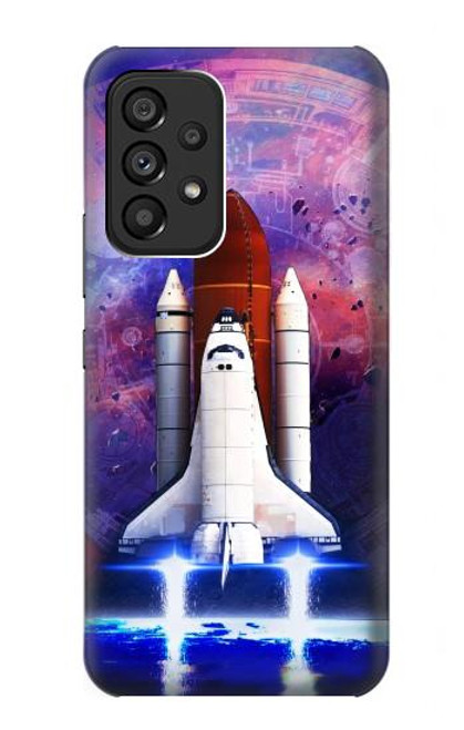 W3913 Colorful Nebula Space Shuttle Hülle Schutzhülle Taschen und Leder Flip für Samsung Galaxy A53 5G