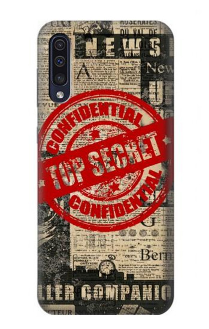 W3937 Text Top Secret Art Vintage Hülle Schutzhülle Taschen und Leder Flip für Samsung Galaxy A70