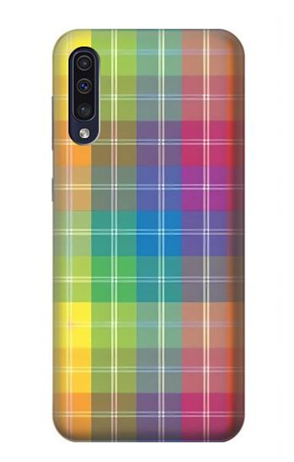 W3942 LGBTQ Rainbow Plaid Tartan Hülle Schutzhülle Taschen und Leder Flip für Samsung Galaxy A70