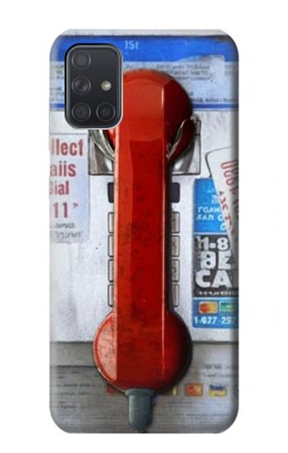 W3925 Collage Vintage Pay Phone Hülle Schutzhülle Taschen und Leder Flip für Samsung Galaxy A71 5G