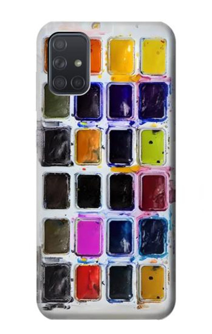 W3956 Watercolor Palette Box Graphic Hülle Schutzhülle Taschen und Leder Flip für Samsung Galaxy A71 5G