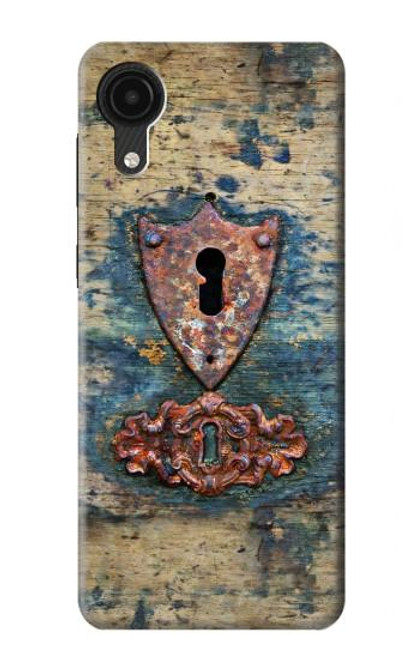 W3955 Vintage Keyhole Weather Door Hülle Schutzhülle Taschen und Leder Flip für Samsung Galaxy A03 Core