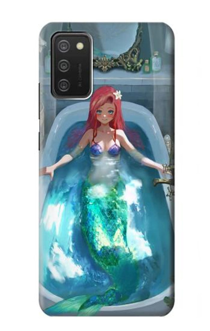 W3911 Cute Little Mermaid Aqua Spa Hülle Schutzhülle Taschen und Leder Flip für Samsung Galaxy A03S