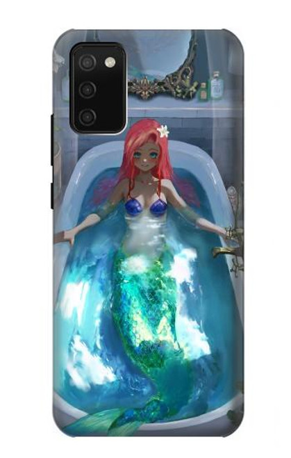 W3912 Cute Little Mermaid Aqua Spa Hülle Schutzhülle Taschen und Leder Flip für Samsung Galaxy A02s, Galaxy M02s  (NOT FIT with Galaxy A02s Verizon SM-A025V)