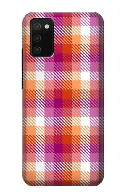 W3941 LGBT Lesbian Pride Flag Plaid Hülle Schutzhülle Taschen und Leder Flip für Samsung Galaxy A02s, Galaxy M02s  (NOT FIT with Galaxy A02s Verizon SM-A025V)