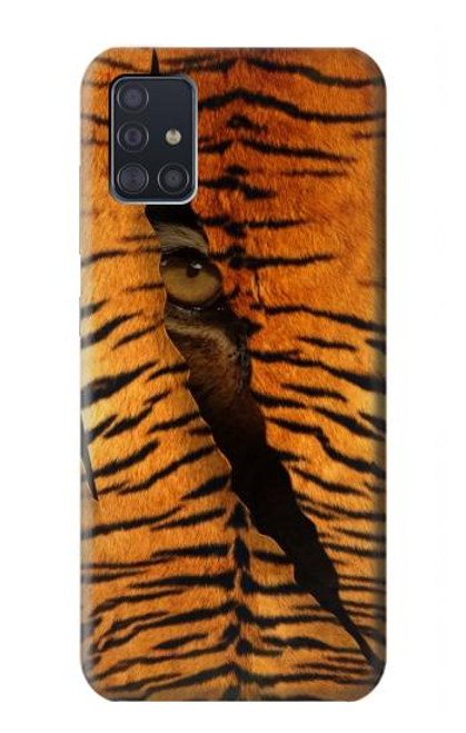 W3951 Tiger Eye Tear Marks Hülle Schutzhülle Taschen und Leder Flip für Samsung Galaxy A51