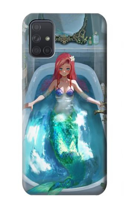 W3911 Cute Little Mermaid Aqua Spa Hülle Schutzhülle Taschen und Leder Flip für Samsung Galaxy A71