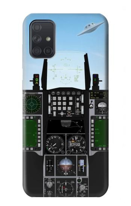 W3933 Fighter Aircraft UFO Hülle Schutzhülle Taschen und Leder Flip für Samsung Galaxy A71