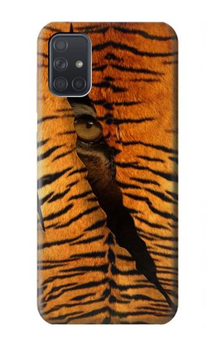 W3951 Tiger Eye Tear Marks Hülle Schutzhülle Taschen und Leder Flip für Samsung Galaxy A71