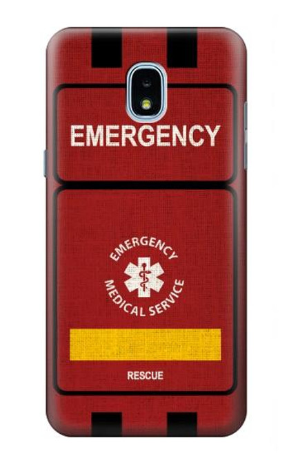 W3957 Emergency Medical Service Hülle Schutzhülle Taschen und Leder Flip für Samsung Galaxy J3 (2018), J3 Star, J3 V 3rd Gen, J3 Orbit, J3 Achieve, Express Prime 3, Amp Prime 3