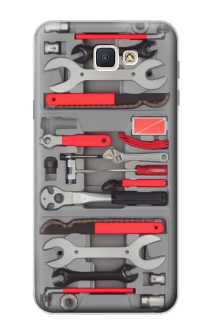 W3921 Bike Repair Tool Graphic Paint Hülle Schutzhülle Taschen und Leder Flip für Samsung Galaxy J7 Prime (SM-G610F)