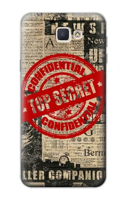 W3937 Text Top Secret Art Vintage Hülle Schutzhülle Taschen und Leder Flip für Samsung Galaxy J7 Prime (SM-G610F)