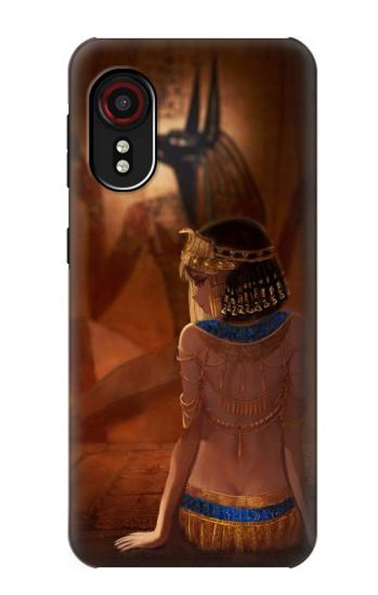 W3919 Egyptian Queen Cleopatra Anubis Hülle Schutzhülle Taschen und Leder Flip für Samsung Galaxy Xcover 5