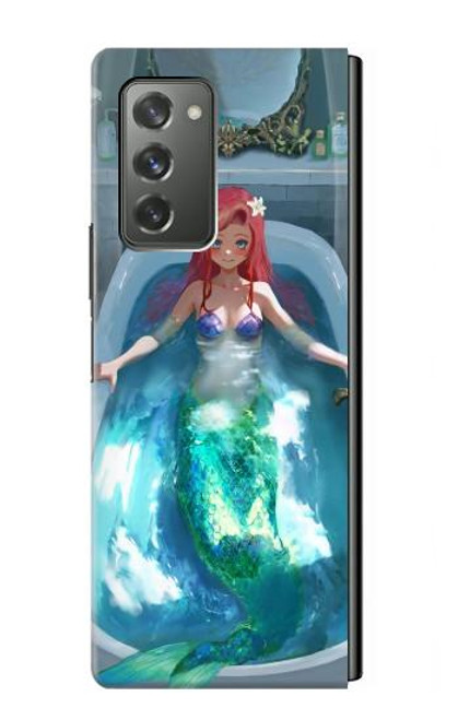 W3911 Cute Little Mermaid Aqua Spa Hülle Schutzhülle Taschen Flip für Samsung Galaxy Z Fold2 5G