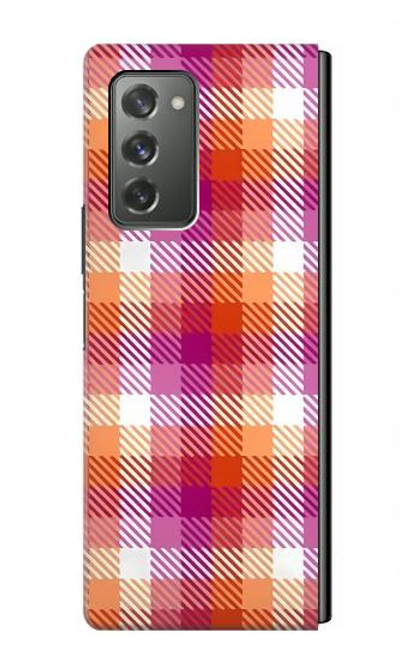 W3941 LGBT Lesbian Pride Flag Plaid Hülle Schutzhülle Taschen Flip für Samsung Galaxy Z Fold2 5G