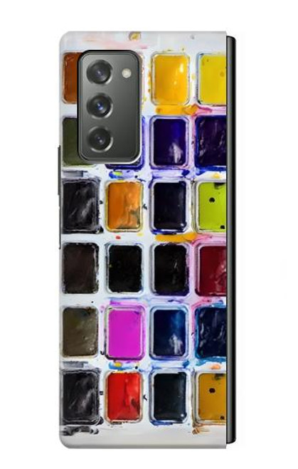 W3956 Watercolor Palette Box Graphic Hülle Schutzhülle Taschen Flip für Samsung Galaxy Z Fold2 5G