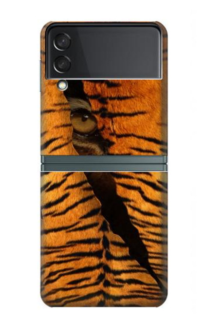 W3951 Tiger Eye Tear Marks Hülle Schutzhülle Taschen Flip für Samsung Galaxy Z Flip 3 5G