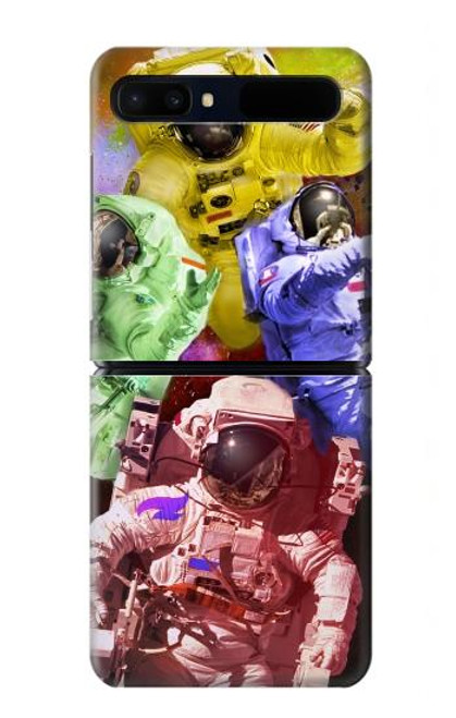 W3914 Colorful Nebula Astronaut Suit Galaxy Hülle Schutzhülle Taschen Flip für Samsung Galaxy Z Flip 5G