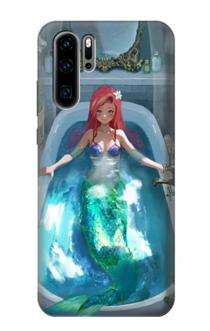 W3911 Cute Little Mermaid Aqua Spa Hülle Schutzhülle Taschen und Leder Flip für Huawei P30 Pro