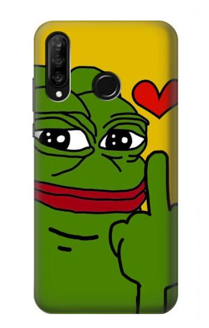 W3945 Pepe Love Middle Finger Hülle Schutzhülle Taschen und Leder Flip für Huawei P30 lite