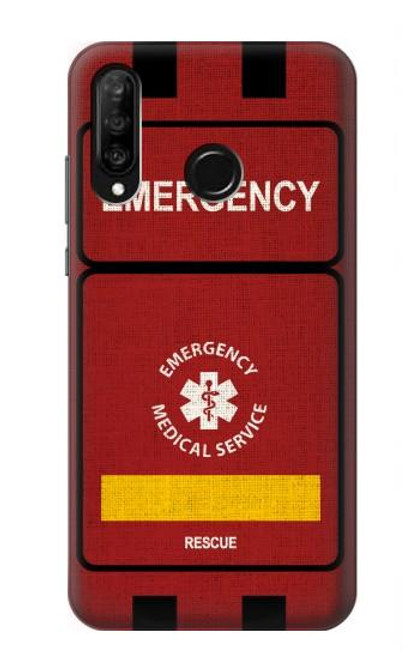 W3957 Emergency Medical Service Hülle Schutzhülle Taschen und Leder Flip für Huawei P30 lite