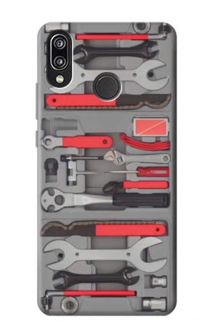 W3921 Bike Repair Tool Graphic Paint Hülle Schutzhülle Taschen und Leder Flip für Huawei P20 Lite