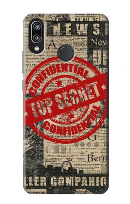 W3937 Text Top Secret Art Vintage Hülle Schutzhülle Taschen und Leder Flip für Huawei P20 Lite